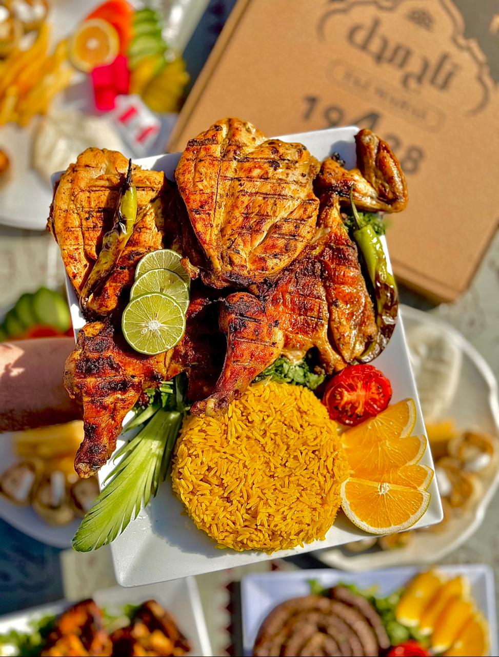 فرخة كامله مشوية علي الفحم